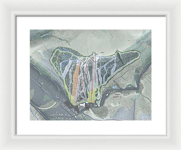 Swain Ski Trail Map - Framed Print - Powderaddicts