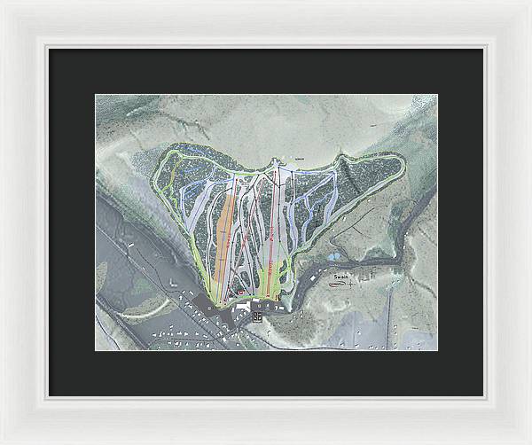 Swain Ski Trail Map - Framed Print - Powderaddicts