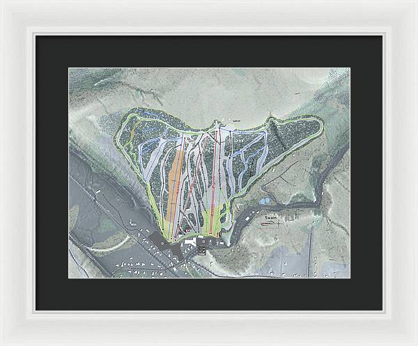 Swain Ski Trail Map - Framed Print - Powderaddicts