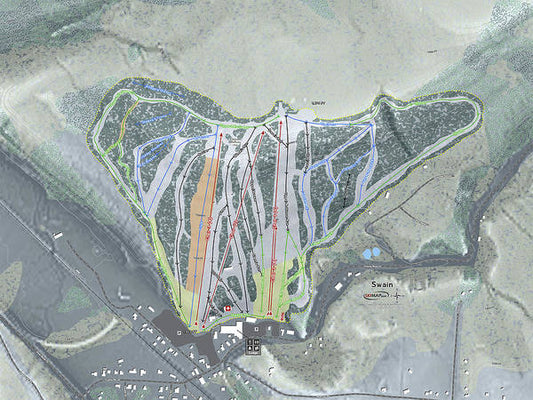 Swain Ski Trail Map - Art Print - Powderaddicts