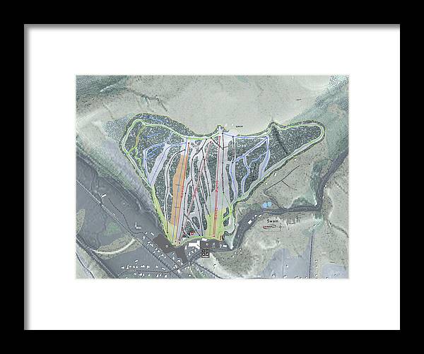Swain Ski Trail Map - Framed Print - Powderaddicts