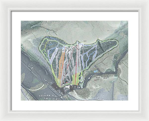 Swain Ski Trail Map - Framed Print - Powderaddicts