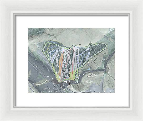 Swain Ski Trail Map - Framed Print - Powderaddicts