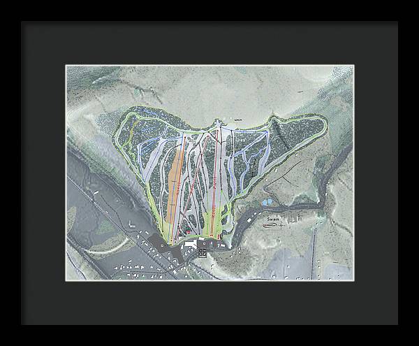 Swain Ski Trail Map - Framed Print - Powderaddicts