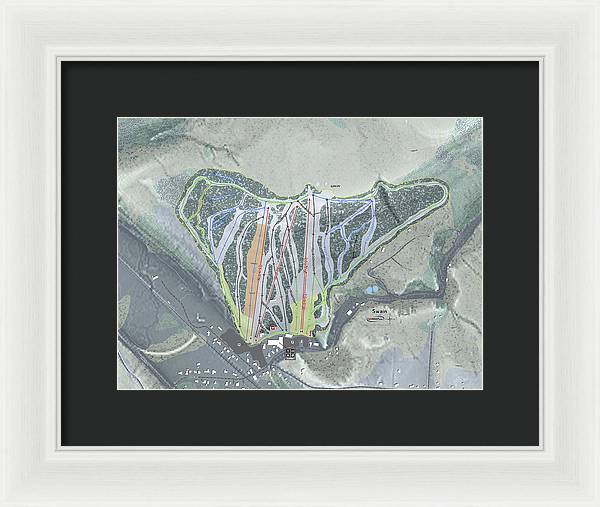 Swain Ski Trail Map - Framed Print - Powderaddicts