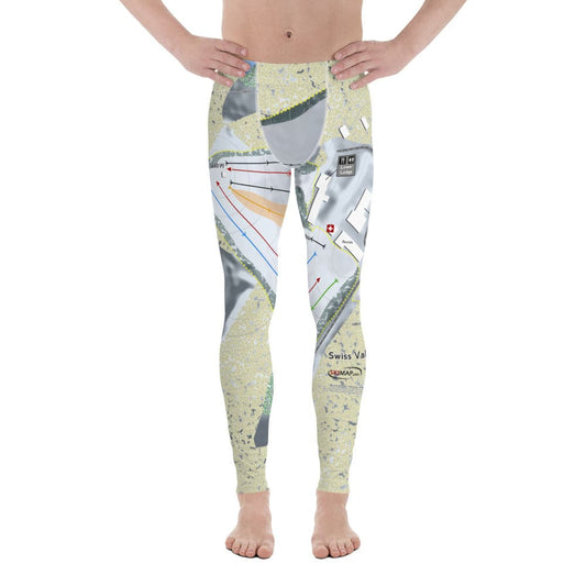 Swiss Valley, Michigan Ski Trail Map Men's Base Layer Bottom - Powderaddicts