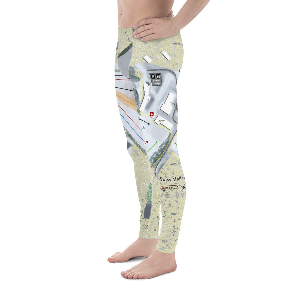 Swiss Valley, Michigan Ski Trail Map Men's Base Layer Bottom - Powderaddicts