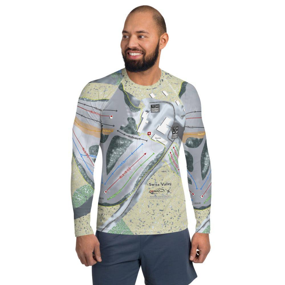 Swiss Valley, Michigan Ski Trail Map Men's Base Layer Top