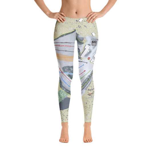 Swiss Valley, Michigan Ski Trail Map Women's Base Layer Bottom - Powderaddicts
