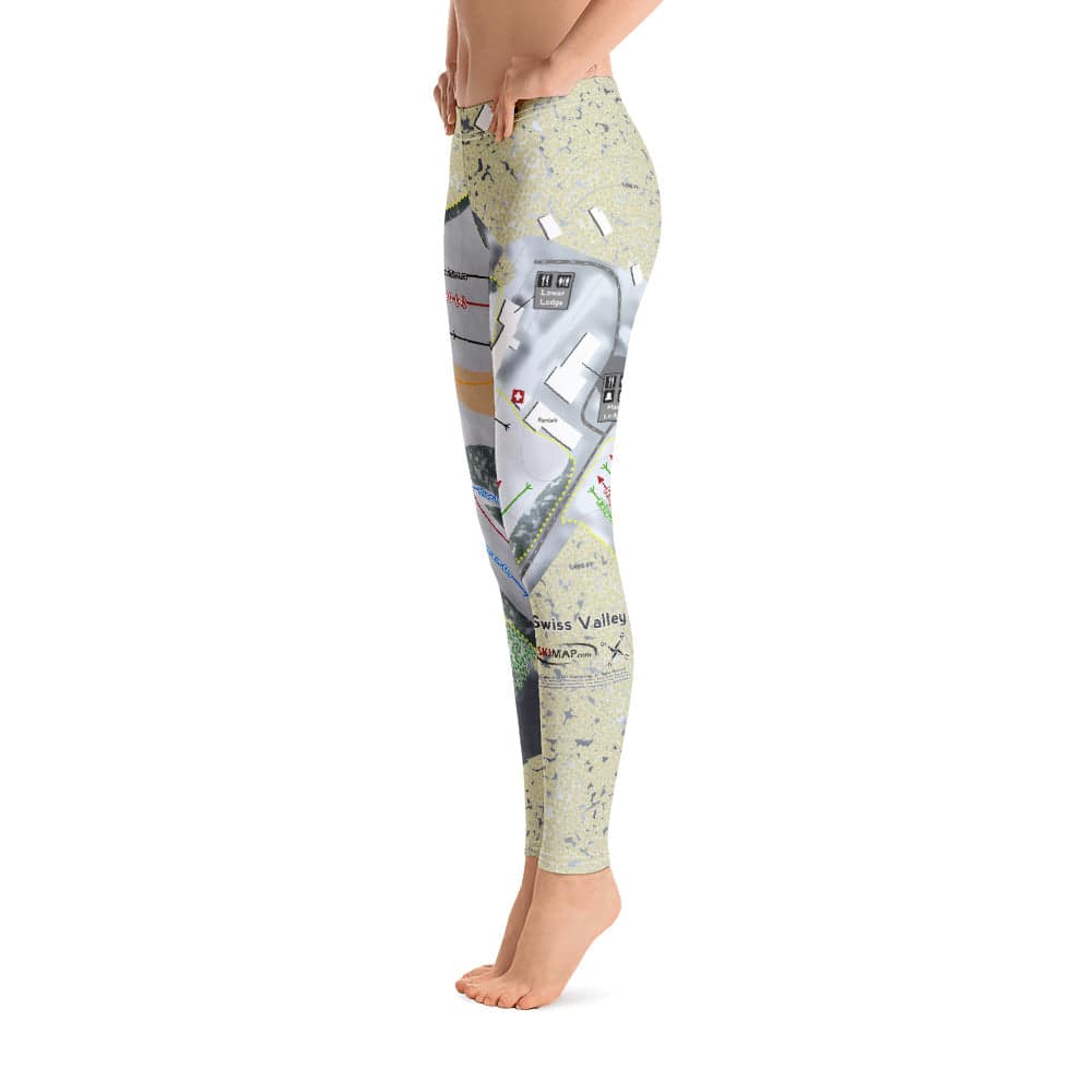 Swiss Valley, Michigan Ski Trail Map Women's Base Layer Bottom - Powderaddicts