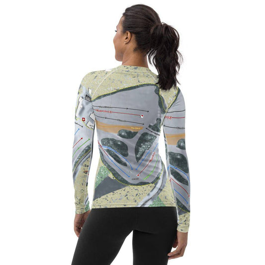 Swiss Valley, Michigan Ski Trail Map Women's Base Layer Top - Powderaddicts