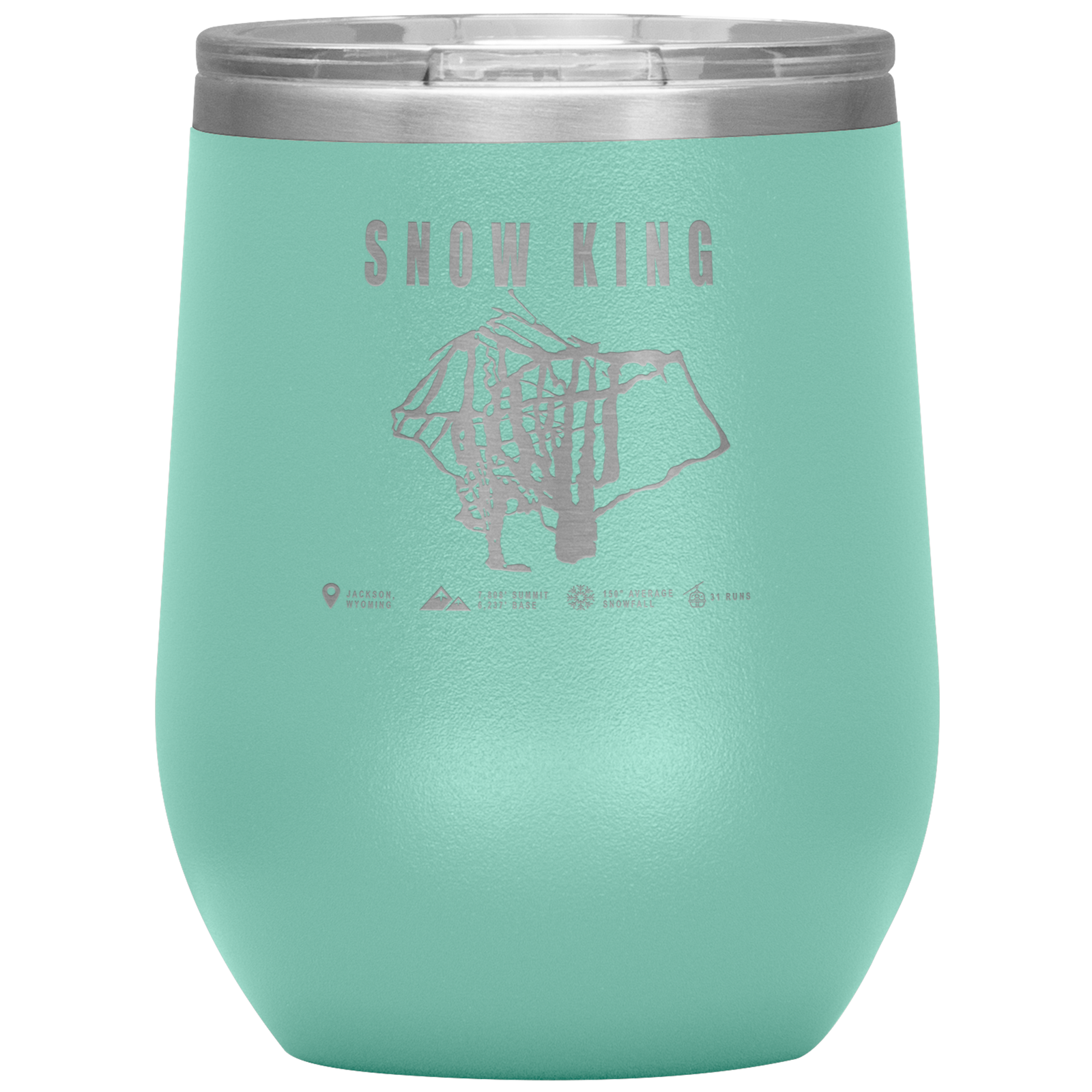 Snow King Wyoming Ski Trail Map Wine 12oz Tumbler - Powderaddicts