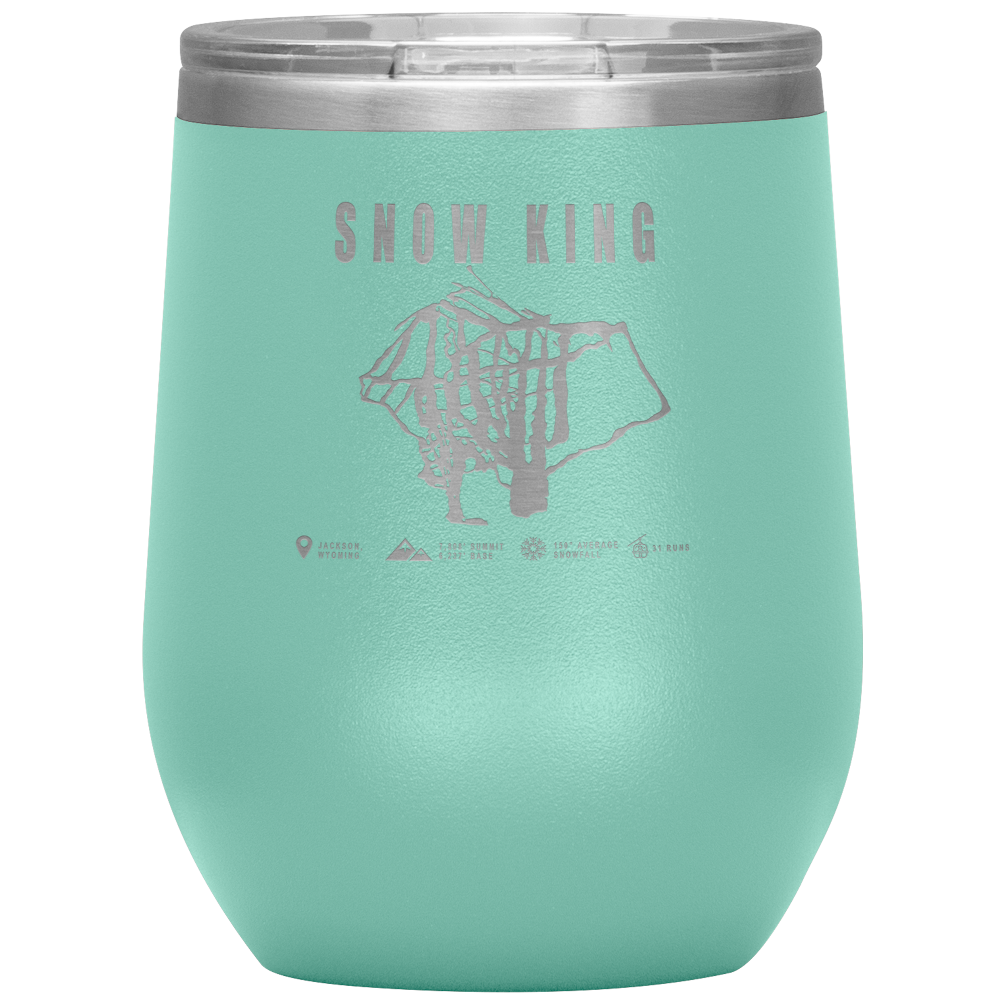 Snow King Wyoming Ski Trail Map Wine 12oz Tumbler - Powderaddicts