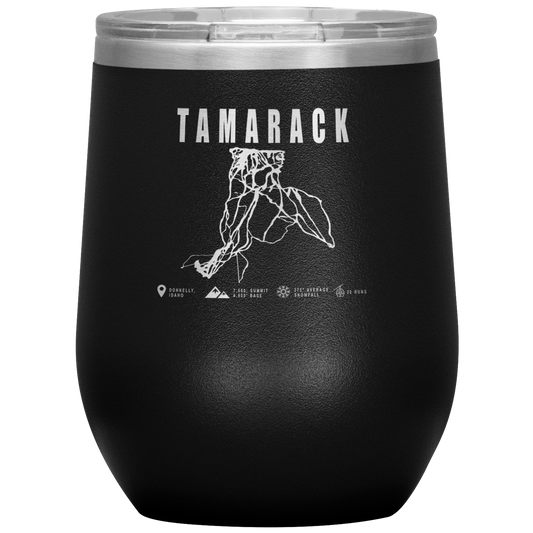Tamarack Idaho Ski Trail Map Wine 12oz Tumbler - Powderaddicts