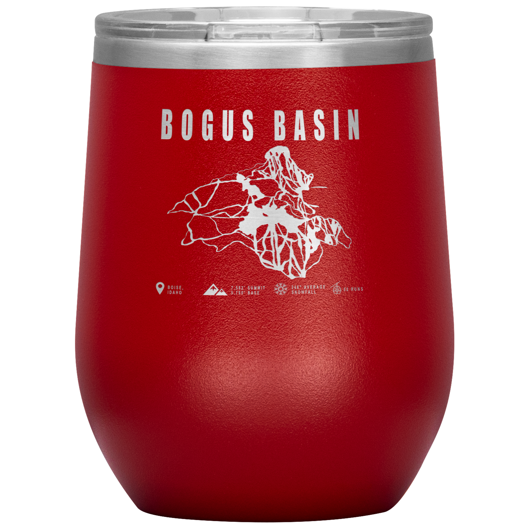 Bridger Bowl Montana Ski Trail Map Wine 12oz Tumbler - Powderaddicts