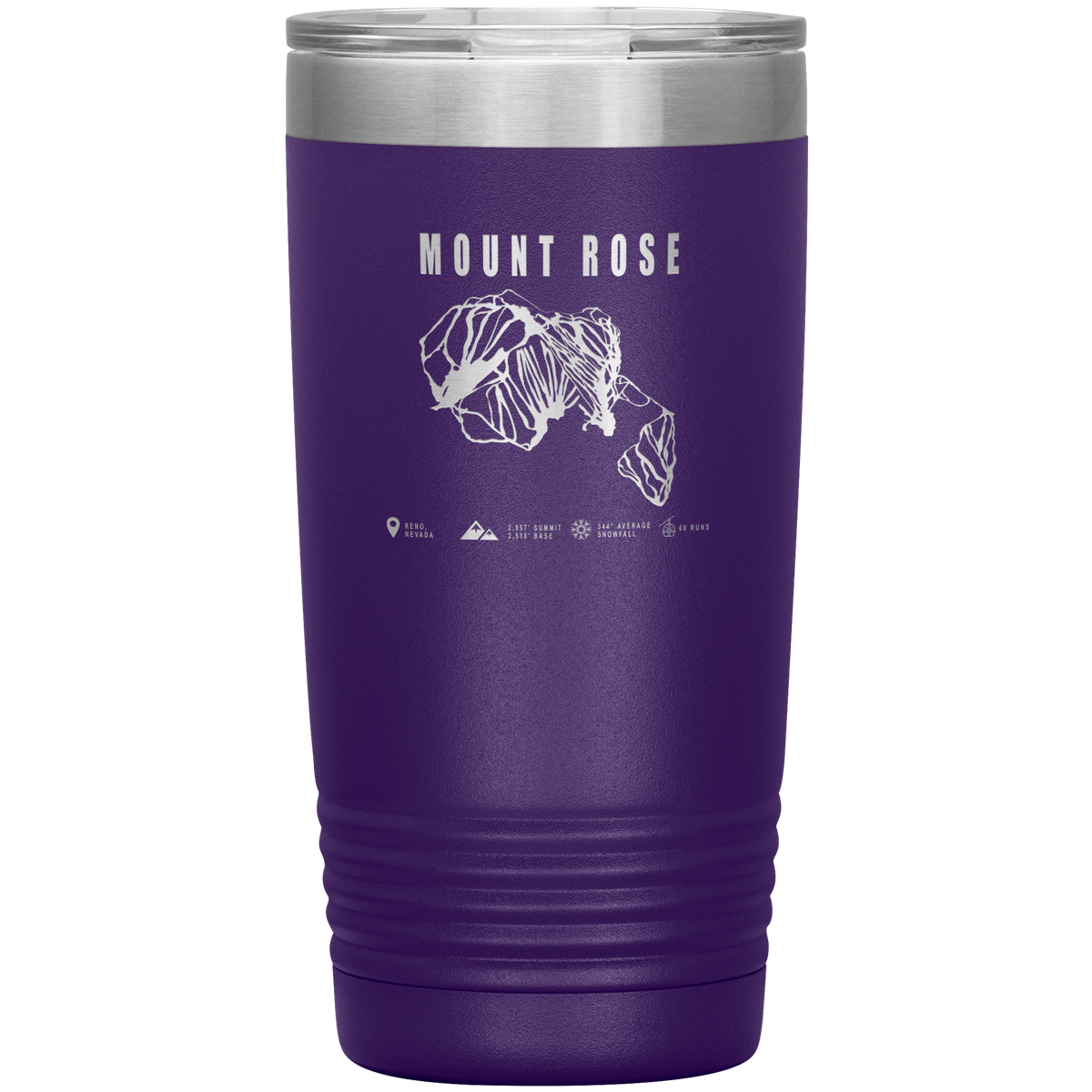 Mount Rose, Nevada Ski Trail Map 20oz Tumbler - Powderaddicts
