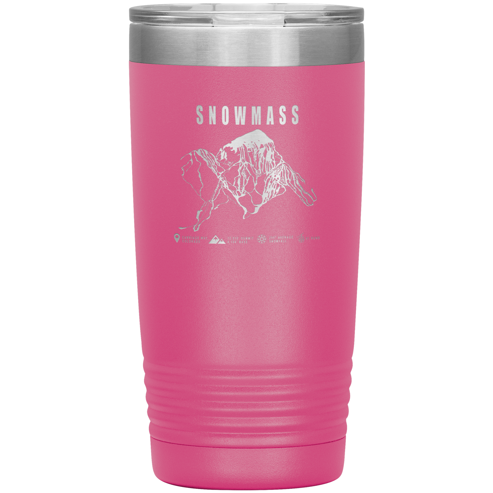 Snowmass Colorado Ski Trail Map 20oz Tumbler - Powderaddicts