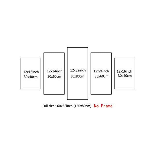 Skis and Sky 5 Piece Canvas - Powderaddicts