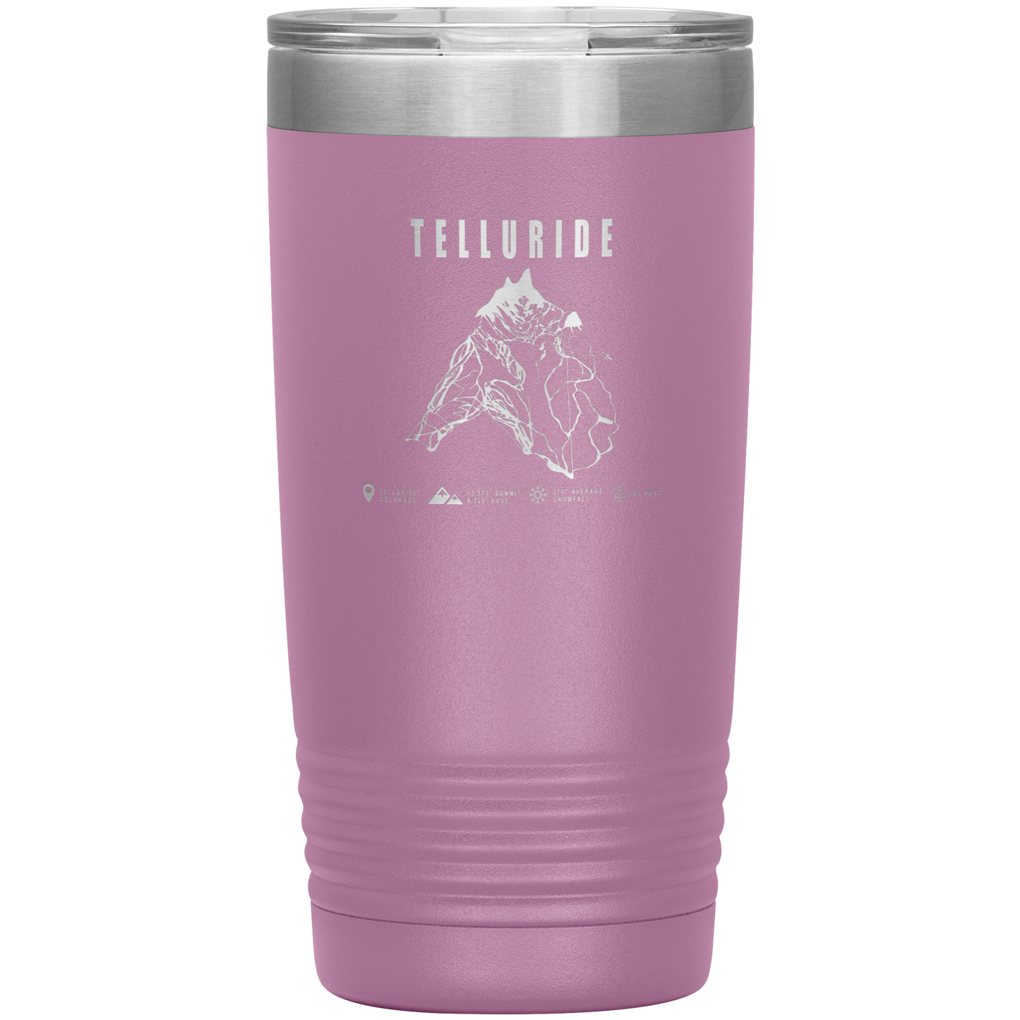 Telluride Colorado Ski Trail Map 20oz Tumbler - Powderaddicts