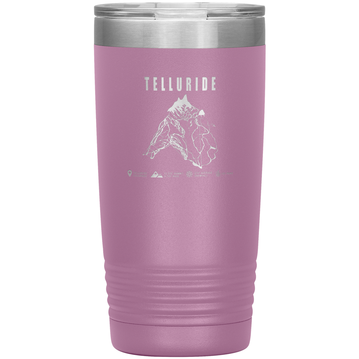 Telluride Colorado Ski Trail Map 20oz Tumbler - Powderaddicts