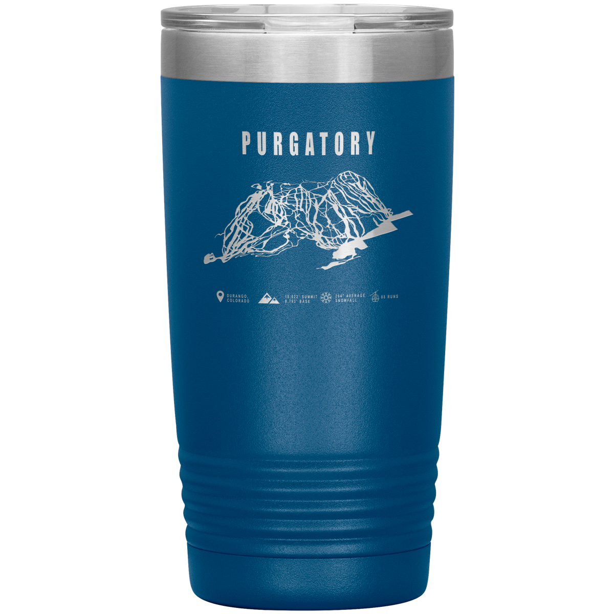 Purgatory Colorado Ski Trail Map 20oz Tumbler - Powderaddicts