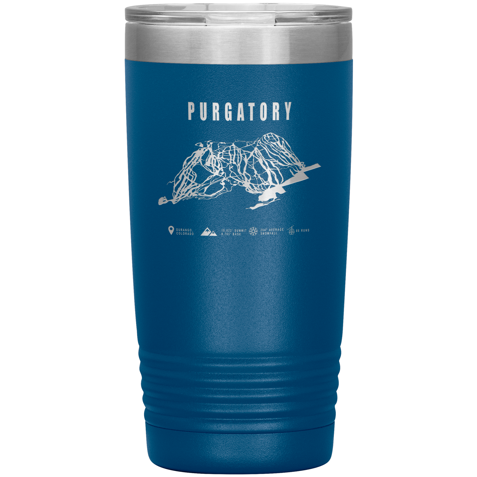 Purgatory Colorado Ski Trail Map 20oz Tumbler - Powderaddicts