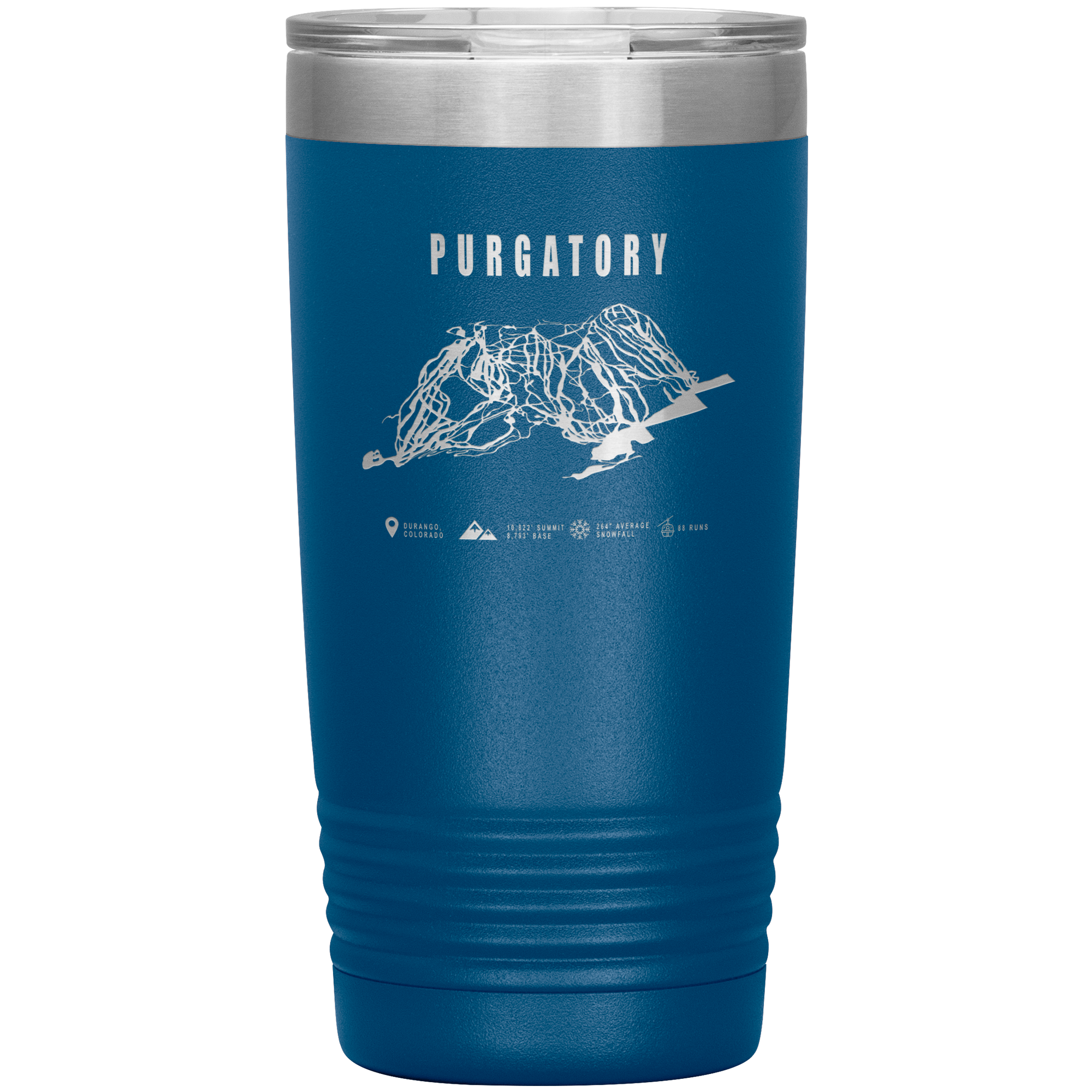 Purgatory Colorado Ski Trail Map 20oz Tumbler - Powderaddicts