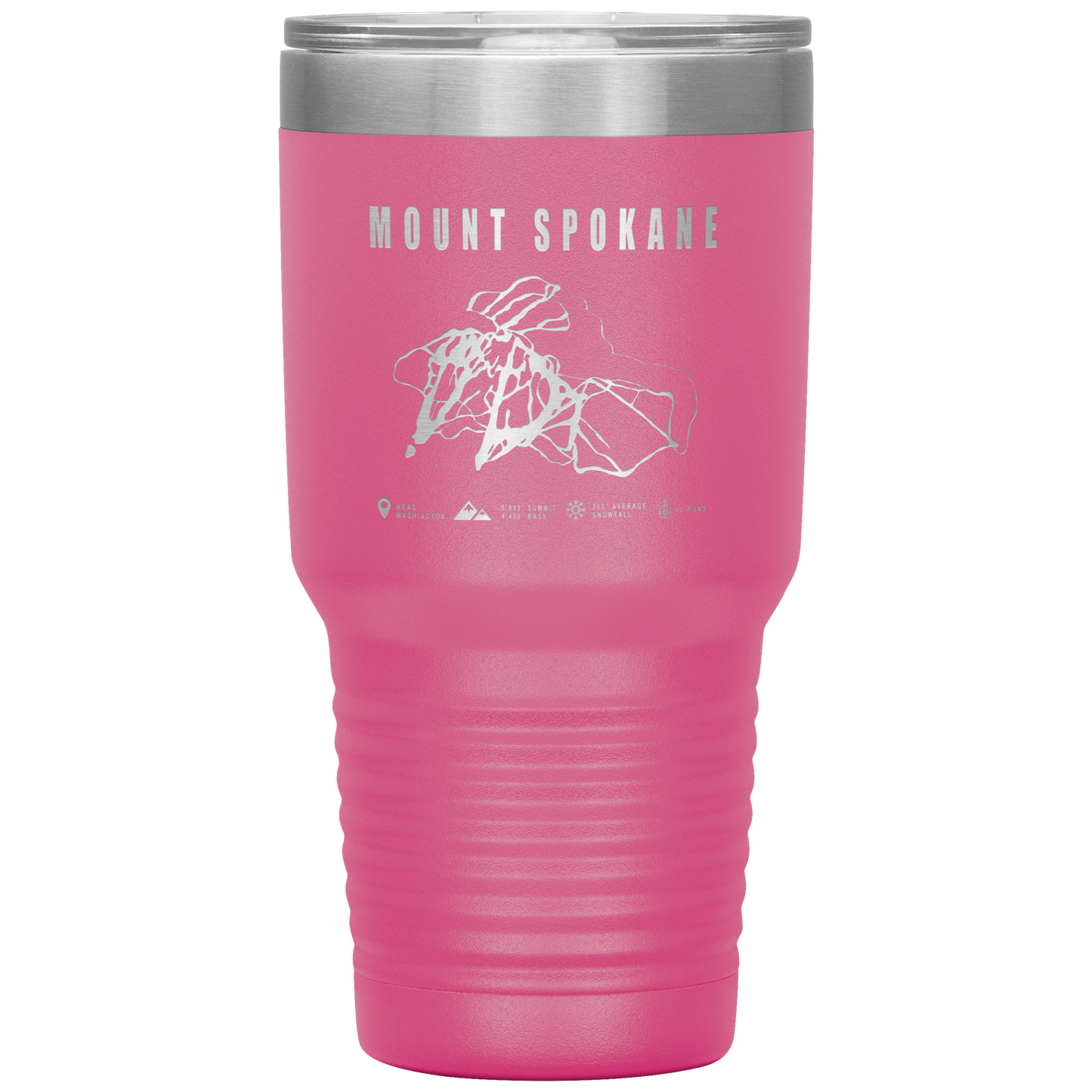 Mount Spokane, Washington Ski Trail Map 30oz Tumbler - Powderaddicts