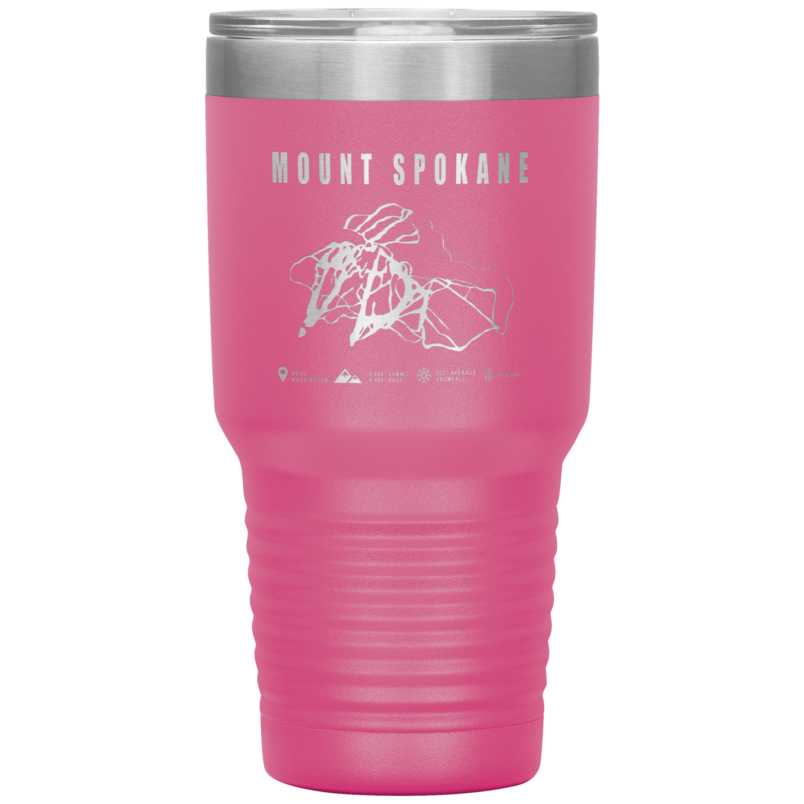 Mount Spokane, Washington Ski Trail Map 30oz Tumbler - Powderaddicts