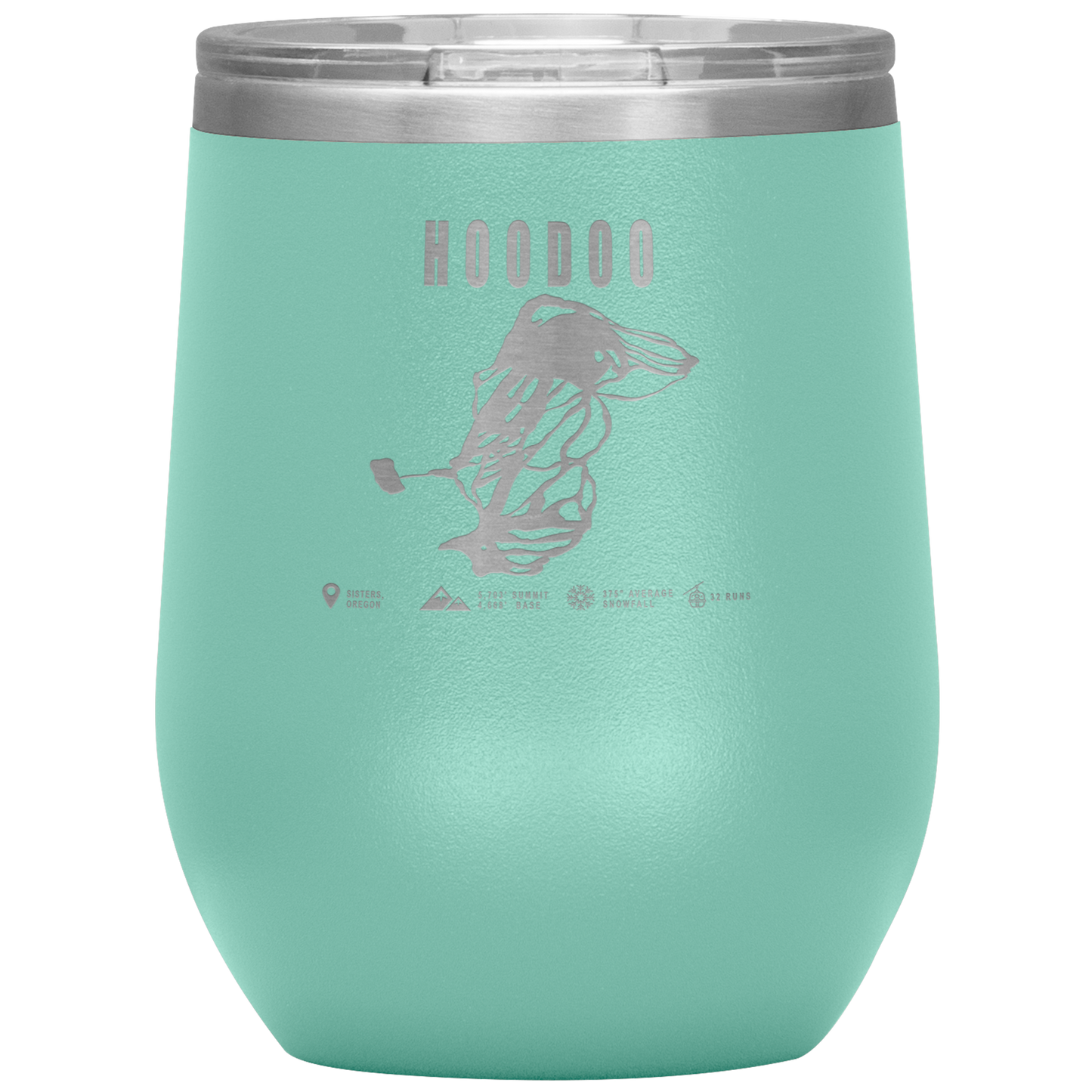 Hoodoo, Oregon Ski Trail Map Wine 12oz Tumbler - Powderaddicts