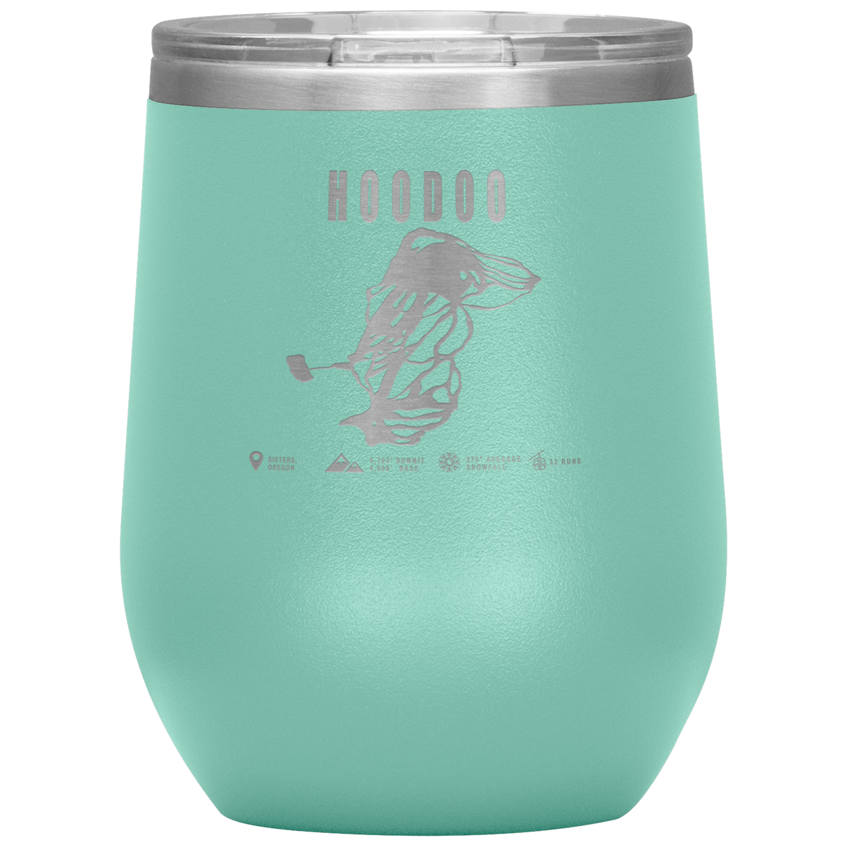 Hoodoo, Oregon Ski Trail Map Wine 12oz Tumbler - Powderaddicts
