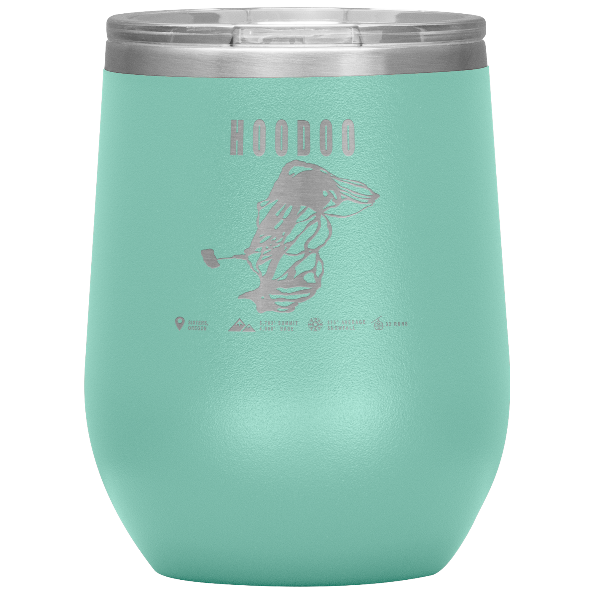 Hoodoo, Oregon Ski Trail Map Wine 12oz Tumbler - Powderaddicts