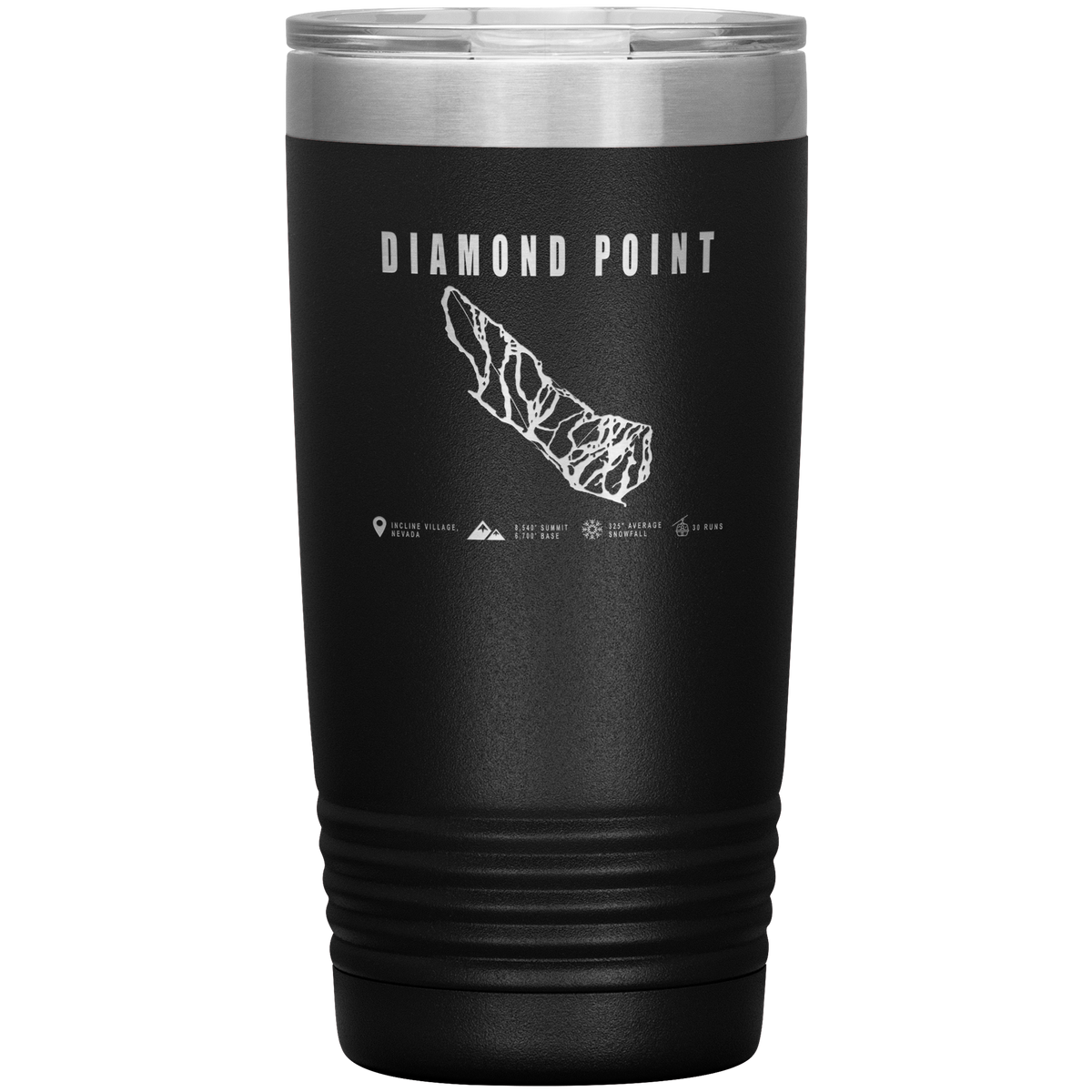 Diamond Point, Nevada Ski Trail Map 20oz Tumbler