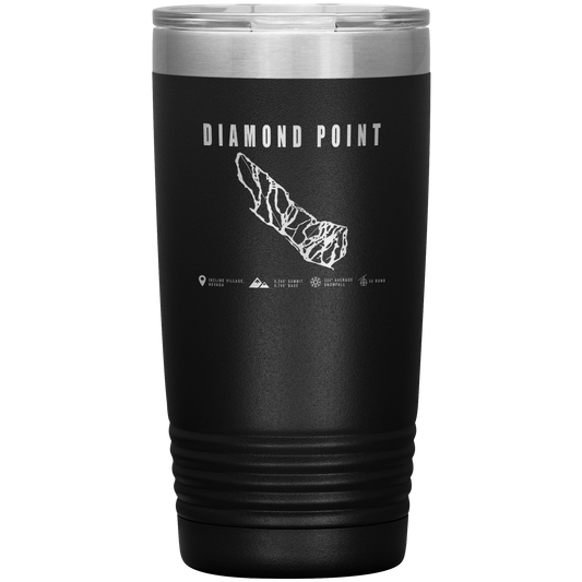 Diamond Point, Nevada Ski Trail Map 20oz Tumbler - Powderaddicts