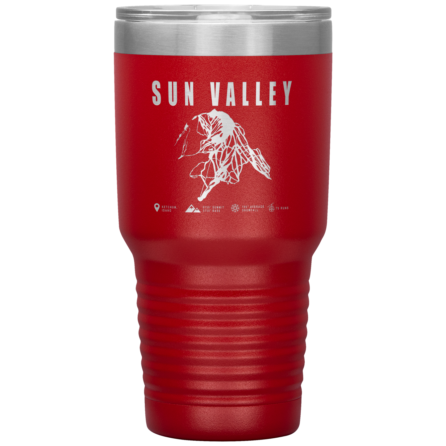 Sun Valley Idaho Ski Trail Map 30oz Tumbler - Powderaddicts