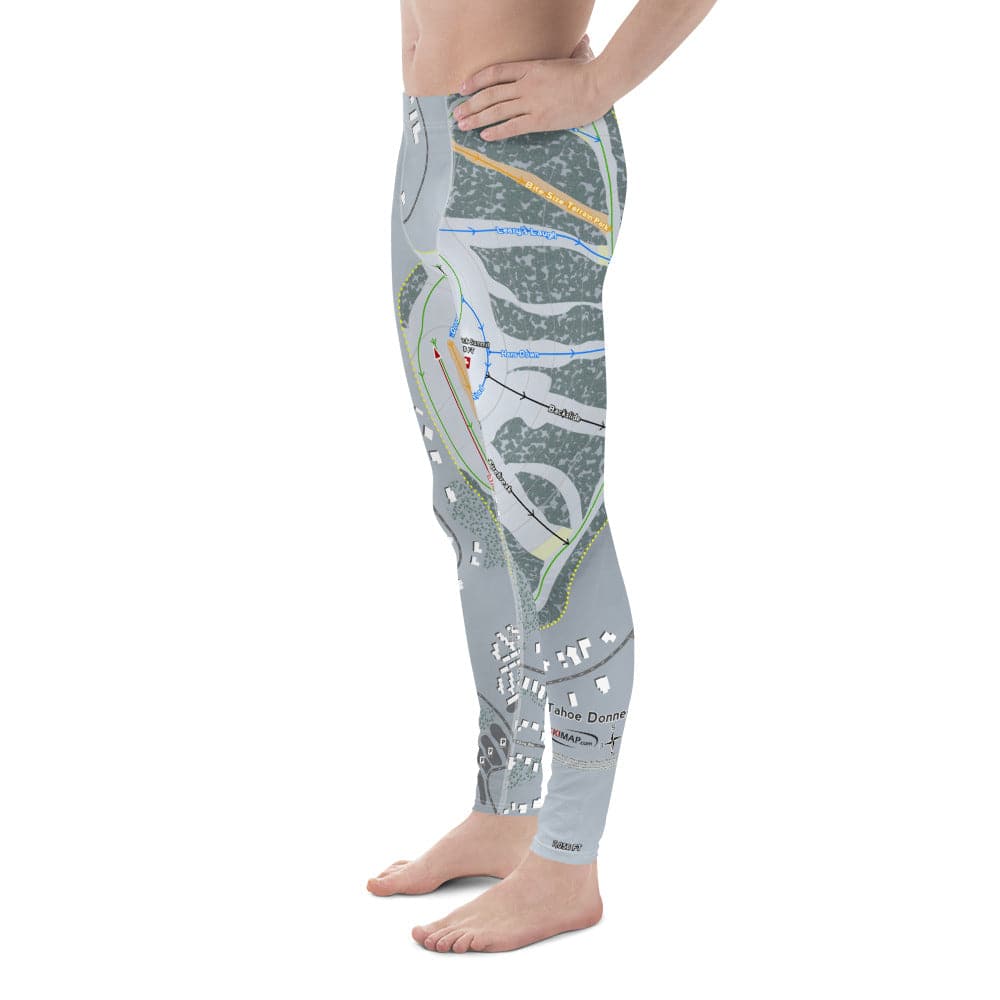 Tahoe Donner, California Ski Trail Map Men's Base Layer Bottom - Powderaddicts
