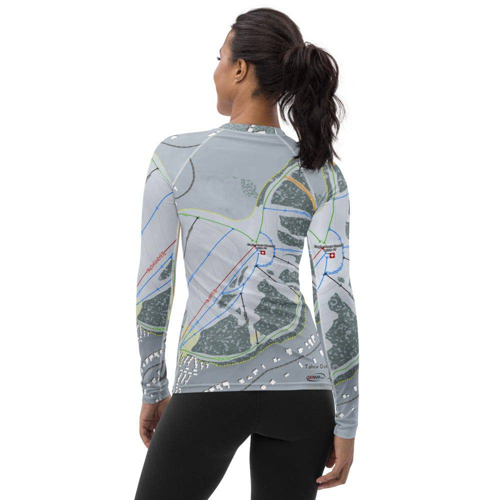 Tahoe Donner, California Ski Trail Map Women's Base Layer Top - Powderaddicts