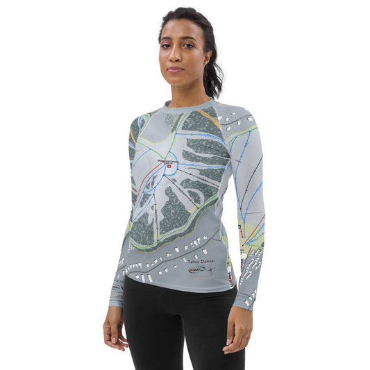 Tahoe Donner, California Ski Trail Map Women's Base Layer Top - Powderaddicts