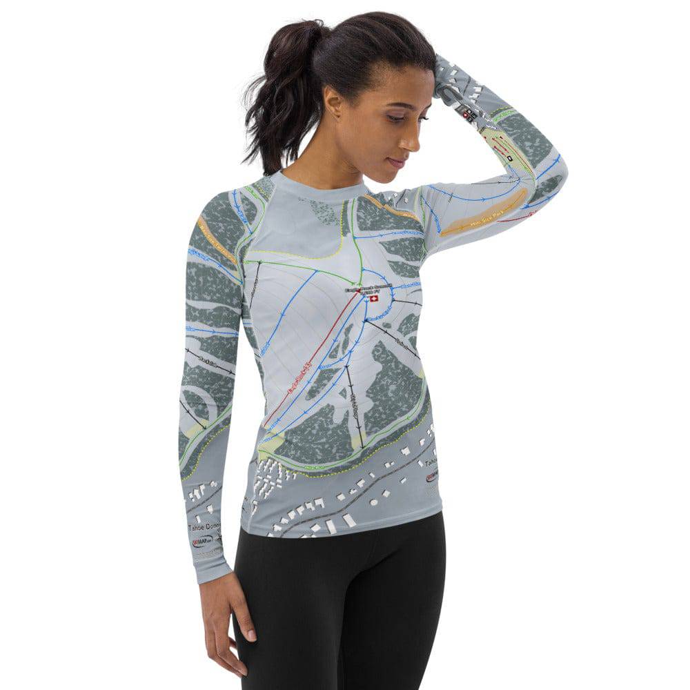 Tahoe Donner, California Ski Trail Map Women's Base Layer Top - Powderaddicts