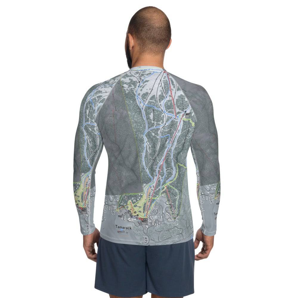 Tamarack, Idaho Ski Trail Map Men's Base Layer Top - Powderaddicts