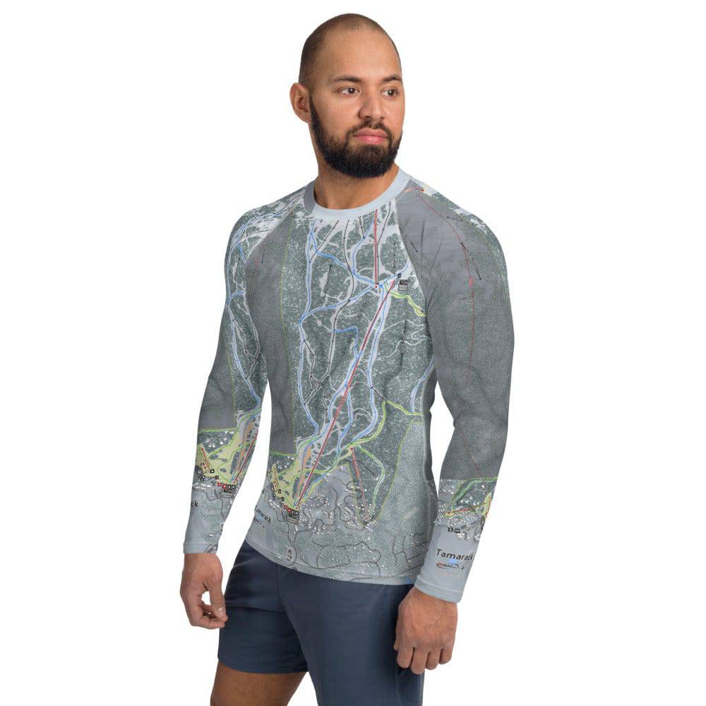 Tamarack, Idaho Ski Trail Map Men's Base Layer Top - Powderaddicts