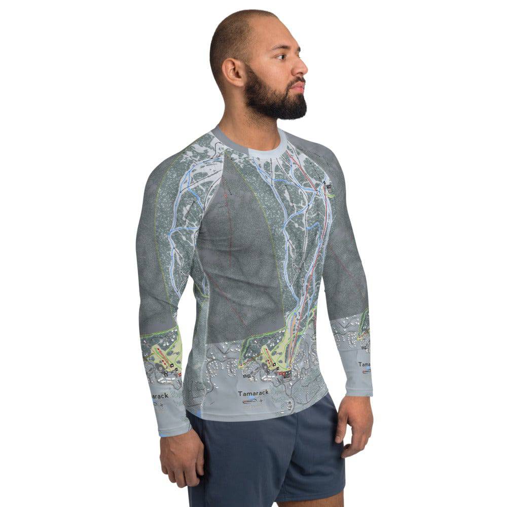 Tamarack, Idaho Ski Trail Map Men's Base Layer Top - Powderaddicts