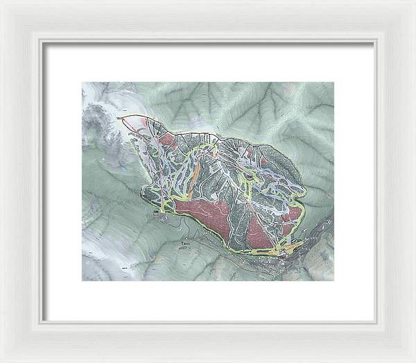 Taos Ski Trail Map - Framed Print - Powderaddicts