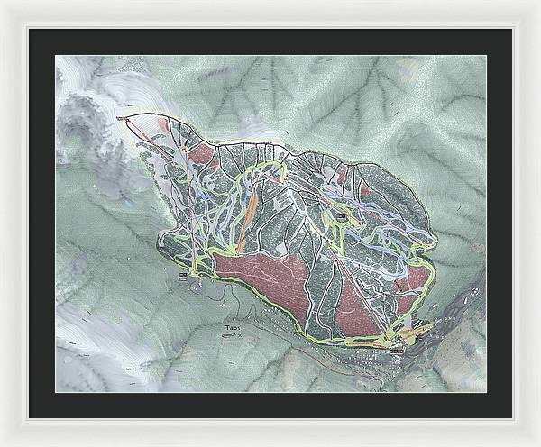 Taos Ski Trail Map - Framed Print - Powderaddicts
