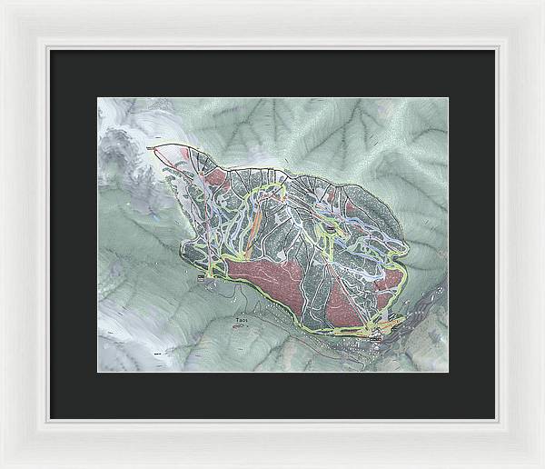 Taos Ski Trail Map - Framed Print - Powderaddicts