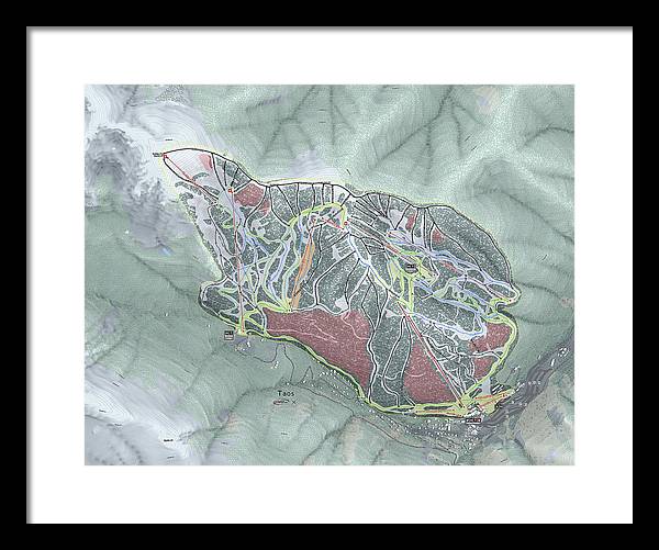Taos Ski Trail Map - Framed Print - Powderaddicts
