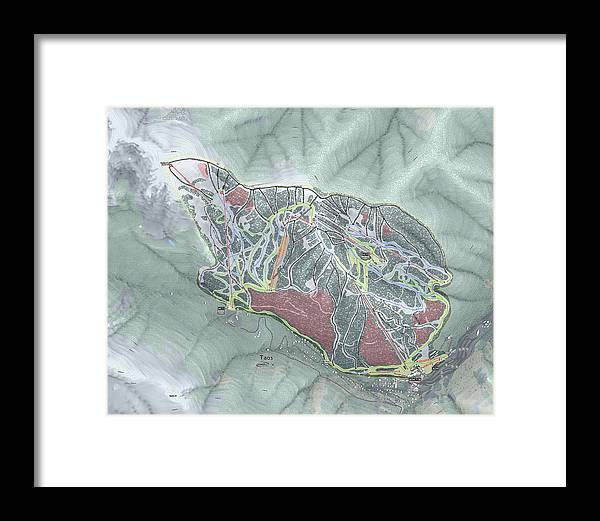 Taos Ski Trail Map - Framed Print - Powderaddicts