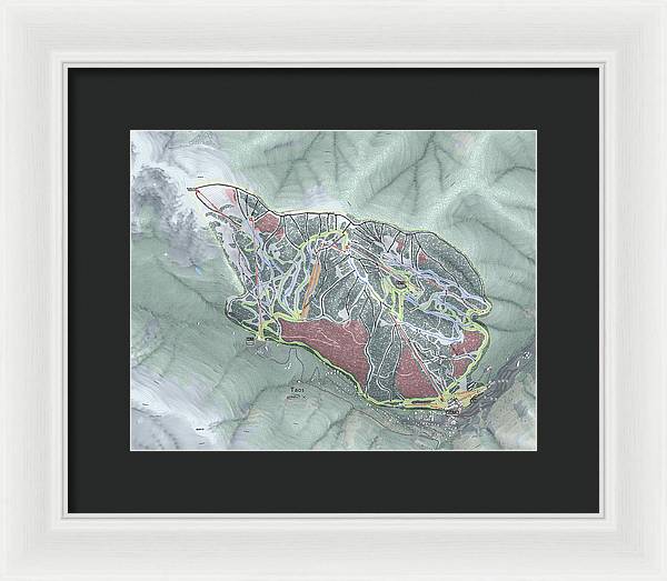 Taos Ski Trail Map - Framed Print - Powderaddicts