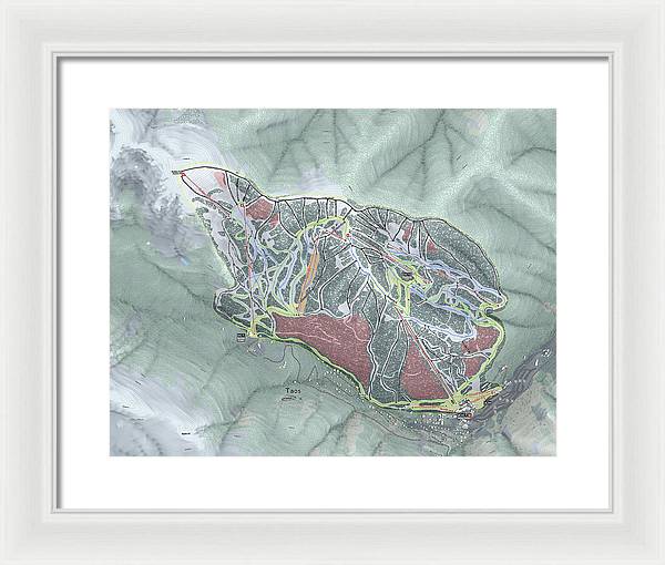 Taos Ski Trail Map - Framed Print - Powderaddicts