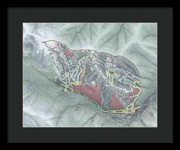Taos Ski Trail Map - Framed Print - Powderaddicts
